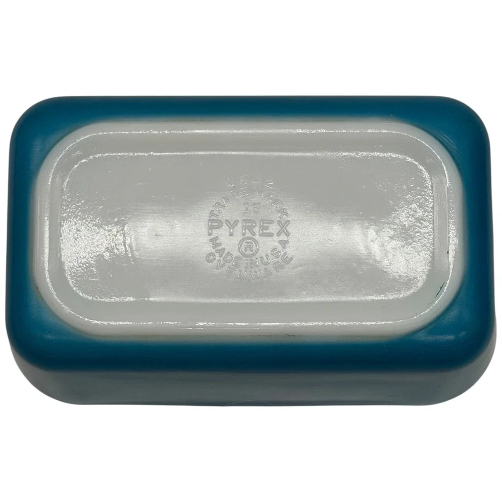 Pyrex 15 Turquoise Teal Aqua Blue Loaf Pan Dish Ovenware